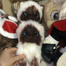 Realistic Plush Cat – Soft Decorative Stuffed Animal with Blue Eyes