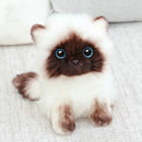 Realistic Plush Cat – Soft Decorative Stuffed Animal with Blue Eyes