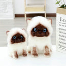 Realistic Plush Cat – Soft Decorative Stuffed Animal with Blue Eyes