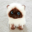 Realistic Plush Cat – Soft Decorative Stuffed Animal with Blue Eyes