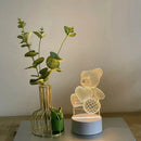 3D Bear LED Night Light – Warm Decorative Glow with USB