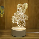 3D Bear LED Night Light – Warm Decorative Glow with USB