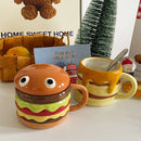 Burger-Shaped Ceramic Mug – 300ml with Lid