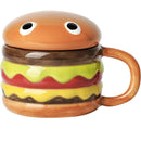 Burger-Shaped Ceramic Mug – 300ml with Lid