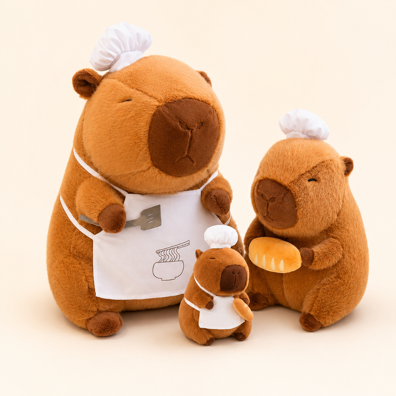 Cook Capybara Plush – Soft & Adorable for Decorating & Gifting